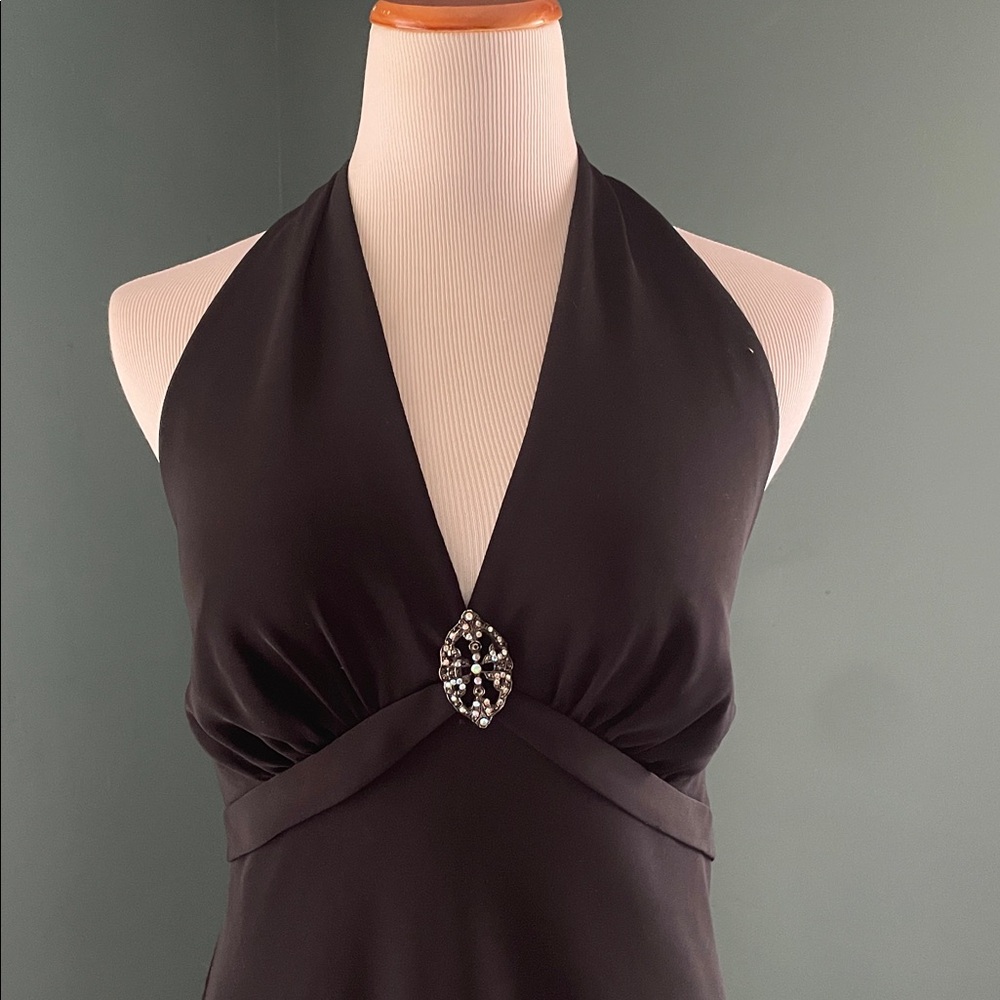 Elegant S.L. Fashions Black Halter Dress brochure like detail 12p
